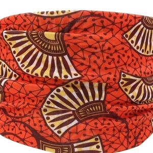 Vibrant Orange and Gold Patterned Headband